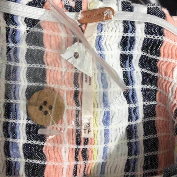 Free People Lilah Pleated Tube Striped Midi Dress XS NWT - Picture 9 of 15